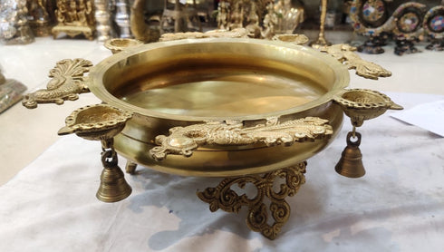 Brass Urli With Deepak 7kg